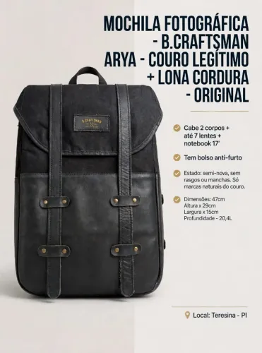 MOCHILA FOTOGRÁFICA - B.CRAFTSMAN ARYA