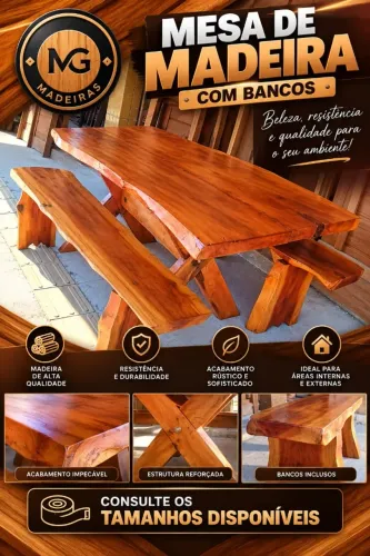 MESA EM MADEIRA (VALOR A VISTA)