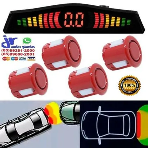 Kit sensor de estacionamento ré vermelho