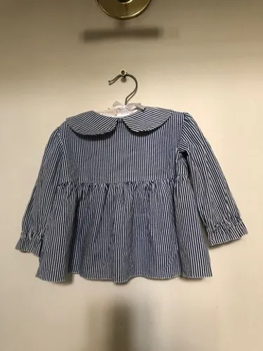vestido charmoso de 0 a 3 meses listrado