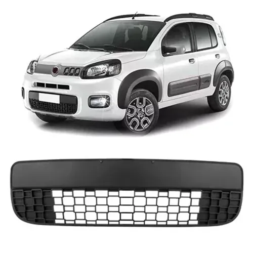 Grade Parachoque Fiat Uno Novo 2015 / 2016 - Central Preto - Fipparts