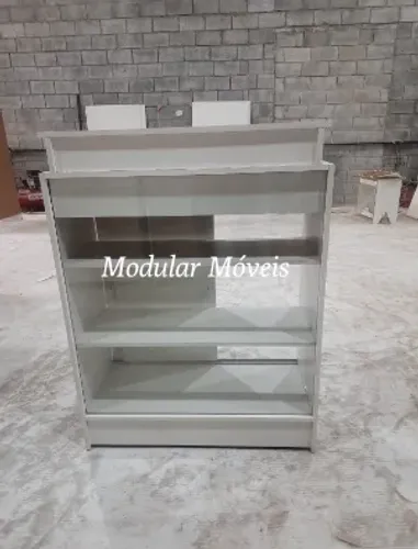 Balcão Caixa Vitrine com Portas em MDF