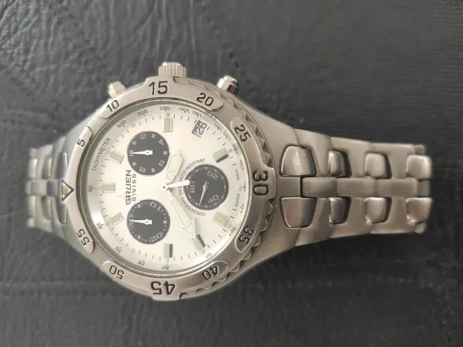 Relógio Gruen Swiss Cronógrafo Titanium sólido único a venda