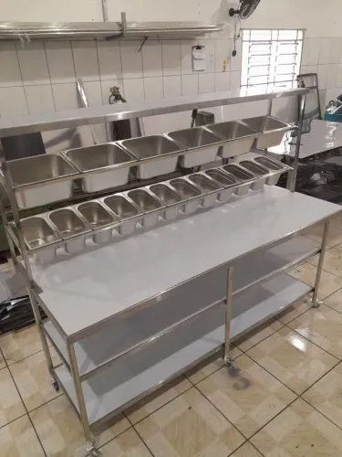 MESA BANCADA CONDIMENTADORA PIZZARIA SOB MEDIDA!