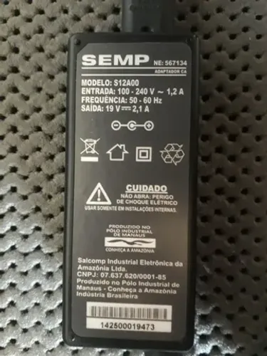 Fonte 19v 2,1a Original Notebook Semp Toshiba NI 1403 (Entrega Grátis-Produto OEM)