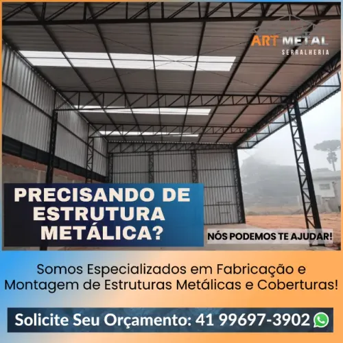 Barracão metálico, telhado metálico