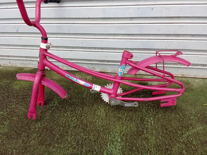 Quadro de bicicleta infantil rosa