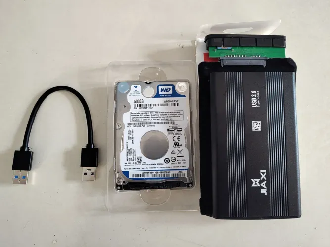 HD Externo 500GB WD + Case + Cabo USB 3.0