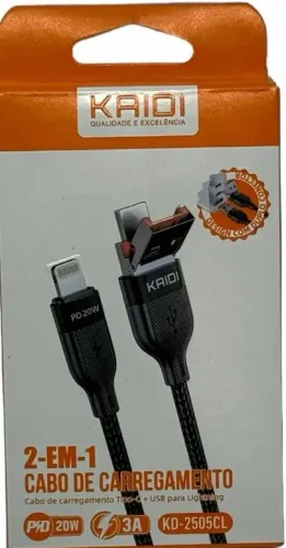 Cabo Carregador 2 Em 1 Pd 20w Turbo Para iPhone XS 12 13 14