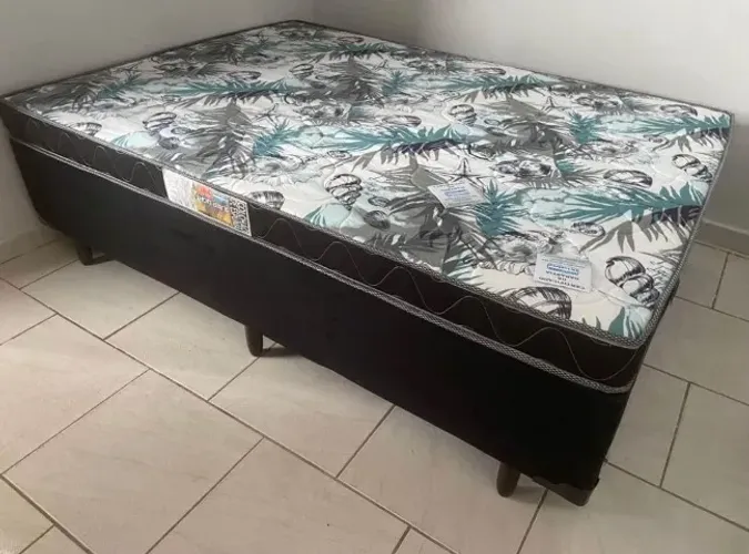 Cama box base e colchão casal garantia 1 ano