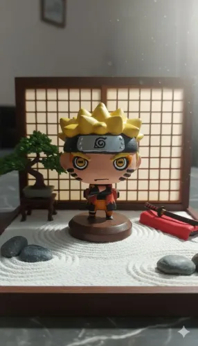 Miniatura 3d em formato chibi Naruto