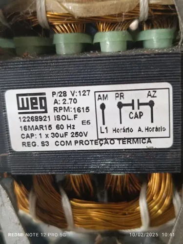 Motor WEG 16MAR15 60Hz 250V
