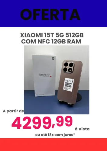 Smartphone Xiaomi 15T 5G 12+12GB RAM + 512GB Lacrado Versao global Entregamos