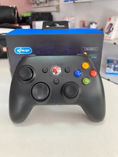 CONTROLE XBOX 360 KNUP GM034 PC GAMER PRETO