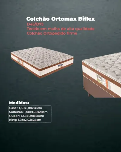 Colchão Ortomax Biflex D45/D75 - Conforto e Qualidade