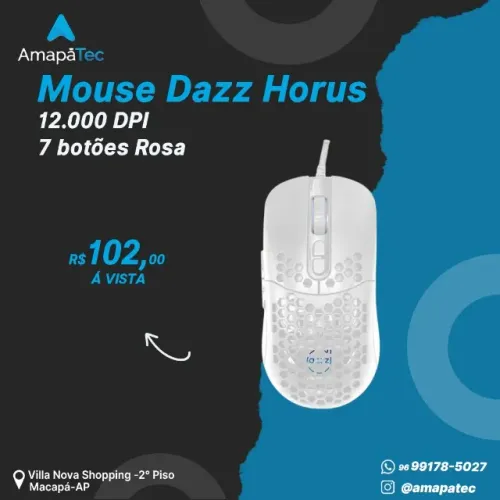MOUSE DAZZ HORUS 12000DPI BRANCO