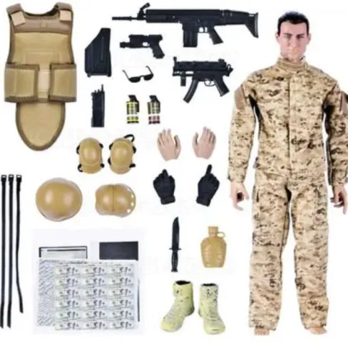 Action figure Soldado Articulado 30cm Forças Especiais Americana