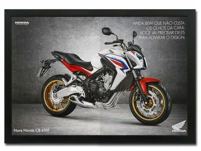 Honda CB 650 F - Quadro / pôster decorativo com propaganda original de revista