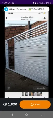 Portão galvanizado pra garagem 2x250 Aparti 1.400