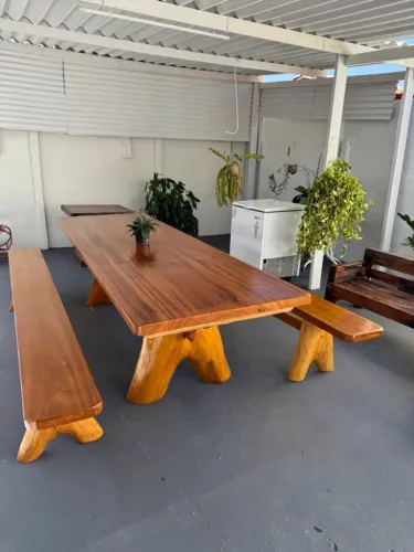 Jogo de Mesa Rústica 3mts perfeita prancha única