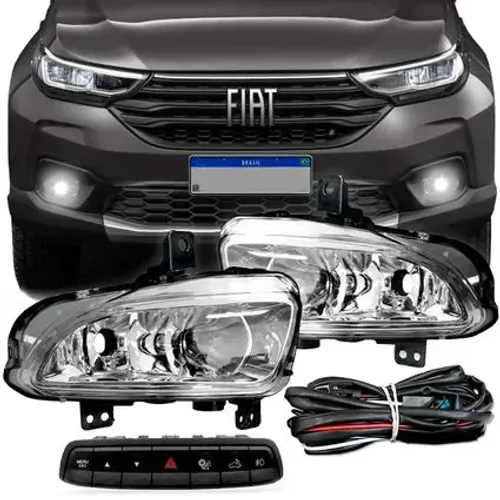 Kit Farol de Milha Auxilar Fiat Nova Strada 2020-22 Botão Original