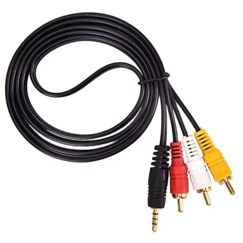 Cabo P3 + 3 RCA macho TV AV (GND, Audio, Video, Audio)*