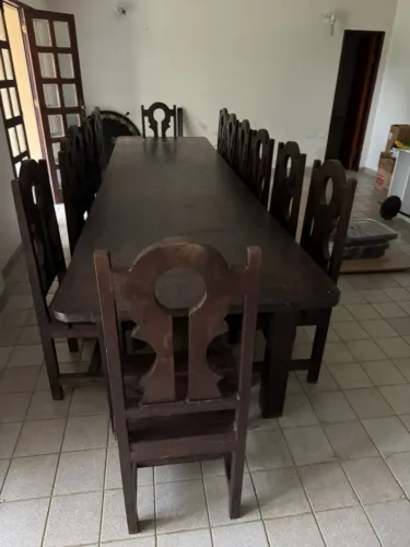 Linda Mesa de Jantar Angelim pedra 14 lugares