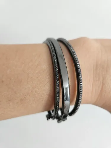 Braceletes de rodio negro