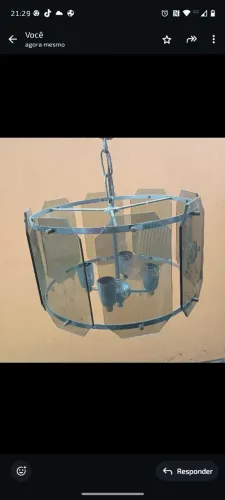 LUSTRE REDONDO VIDRO FUMÊ