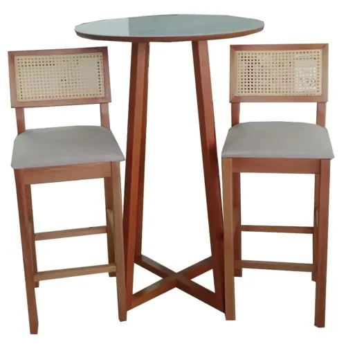 Mesa Bistrô Chicago com 2 Banquetas Jade - Entrega Rápida 