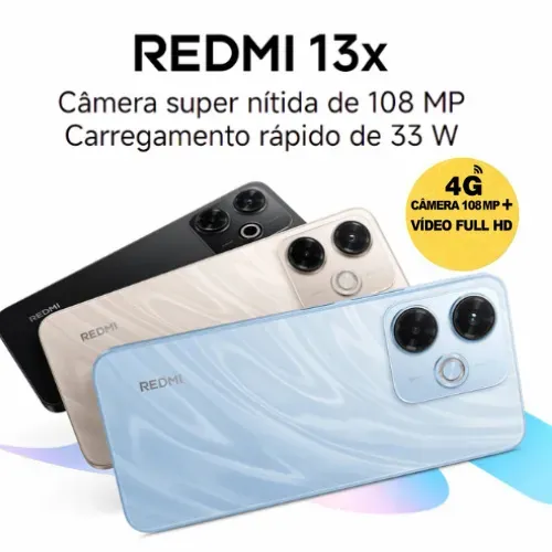 Redmi 13X 4G Espaço de Sobra Desempenho Potente + Capa e Película Entrega Grátis