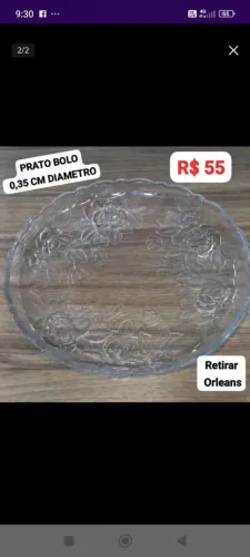 Prato Bolo 35cm - Decorativo - Novo