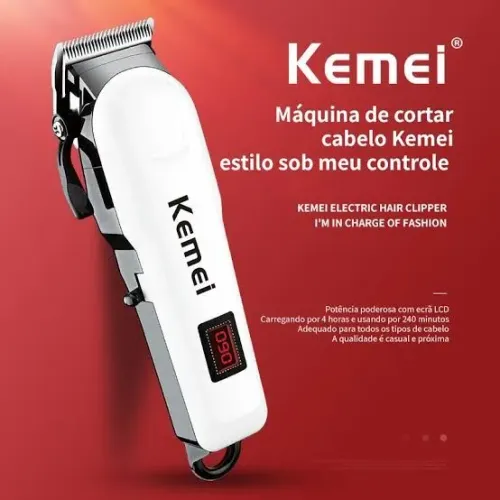 Máquina de Cortar Cabelo Kemei - Profissional.