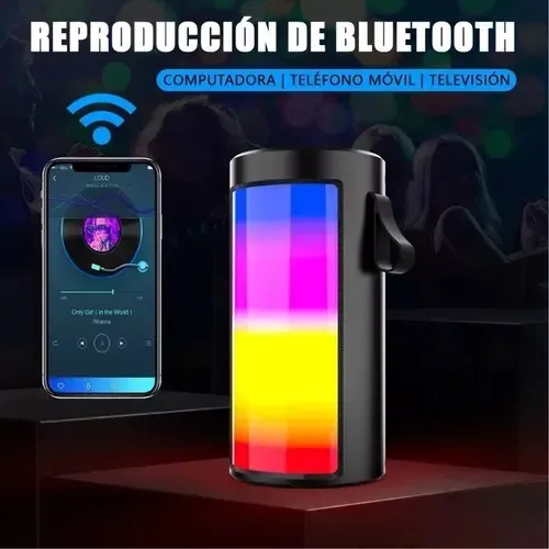 Caixa de Som Bluetooth com Luzes Coloridas