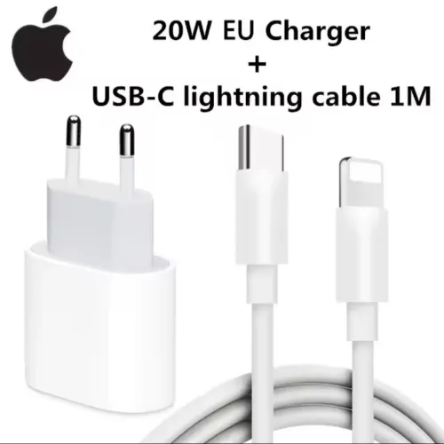 Carregador completo p/ iphone ou Android (Fonte 20W + Cabo Tipo C (Novo)