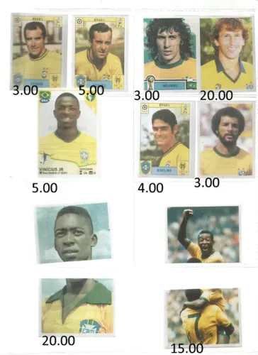 figurinhas kraques brasileiros atuaram futebol estrangeiros - preços fotos