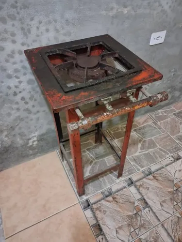 Fogão Industrial 1 Boca Baixa Pressão 30x30 Queimador Duplo