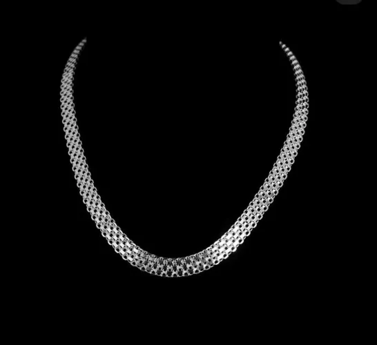 Gargantilha de prata italiana 925 esteira 6mm
