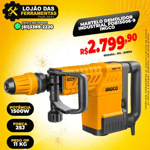 Martelo Demolidor 25j 11kg 1500w Pdb15006-9 Ingco