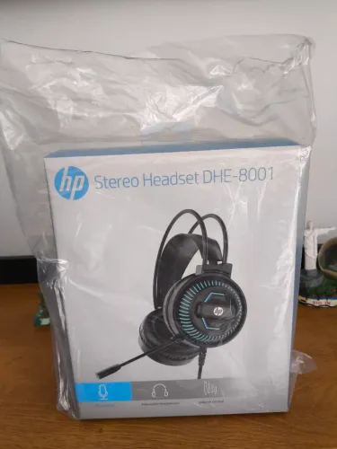 Novo - Headset Gamer HP Conexão P2 Dhe-8001 Cor Preto com Luz Azul