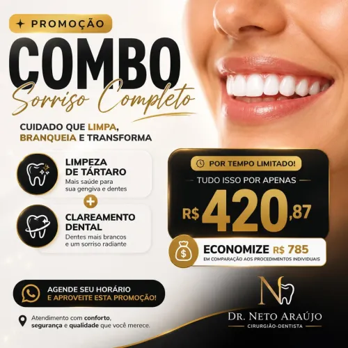 Clareamento dental + limpeza promoção imperdível
