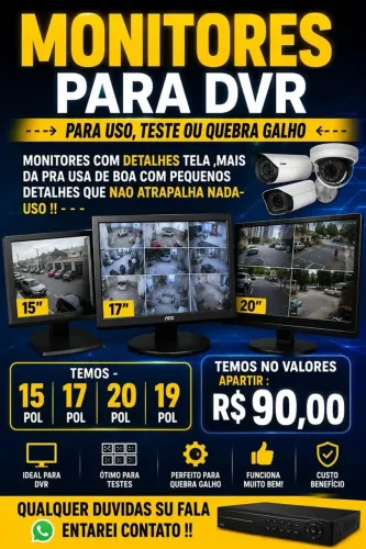 Chegaram Monitores Para DVR. Cameras , Sevidores !! (( Aceitamos Cartoes Ou Pix ))
