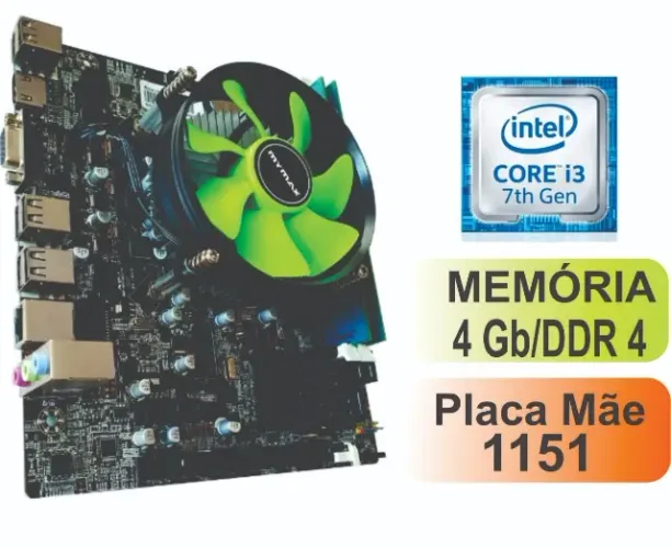 Kit Upgrade Intel Core i3-7350k + Placa Mãe Gigabyte H110M + Cooler