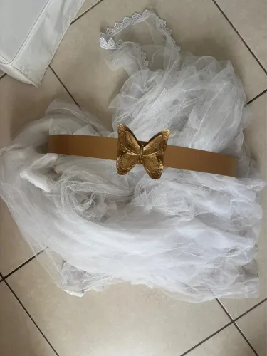 Dorssel com mosquiteiro de borboleta dourado para berço 