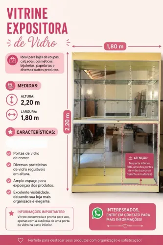 Vendo vitrine para exposição