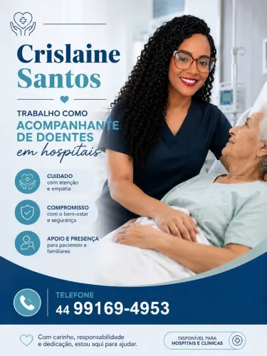 Cuidador de idosos, e acompanhante hospitalar
