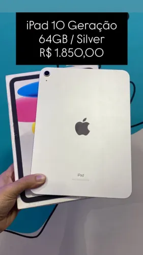 iPad 10 Geração / 64 Gigas / Silver / R$ 1.850,00 / Seminovo / Loja Física