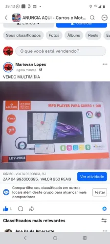 VENDO MULTIMÍDIA NOVA NA CAIXA DE 1 DIN