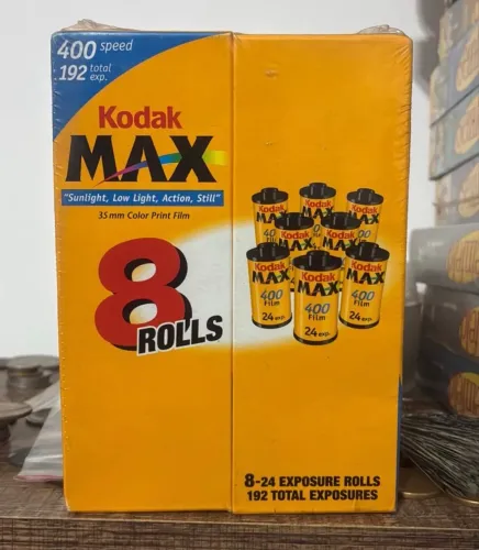 filme 35mm kodak max iso 400 pack com 8 rolos lacrado