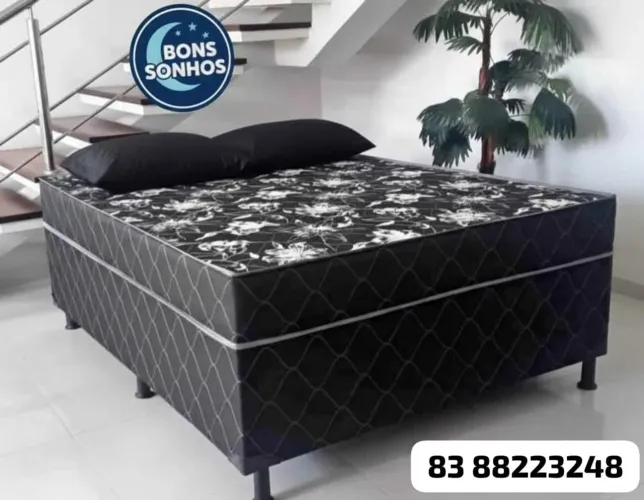 Cama casal box nova direto de fabrica 2 travesseiros de brinde.